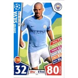 David Silva Manchester City 173 Match Attax Champions 2017-18