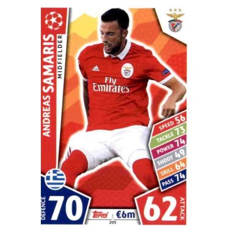 Andreas Samaris Benfica 205 Match Attax Champions 2017-18