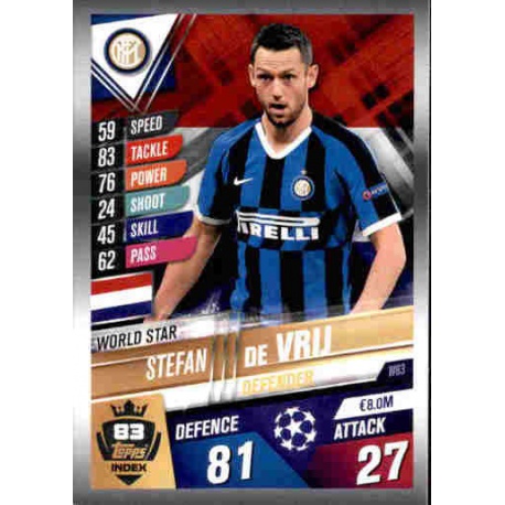 Stefan de Vrij Inter Milan World Star W83 Match Attax 101 2019-20