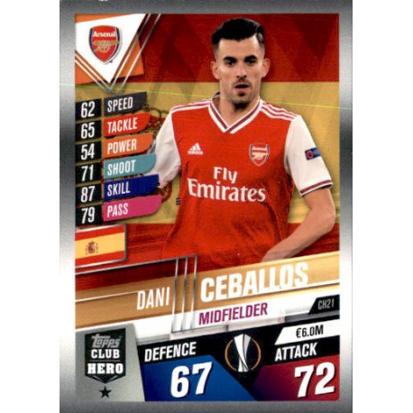 Dani Ceballos Arsenal Club Hero CH21 Match Attax 101 2019-20