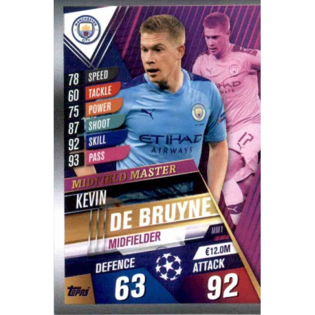 Kevin De Bruyne Manchester City Midfield Master MM1 Match Attax 101 2019-20