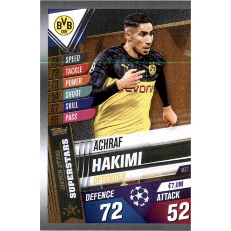 Achraf Hakimi Borussia Dortmund Superstars MS3 Match Attax 101 2019-20