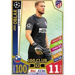 Jan Oblak UCL 100 Club XI 419 Match Attax Champions 2017-18