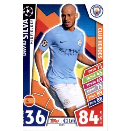 David Silva Club Heroes CH15 Match Attax Champions 2017-18