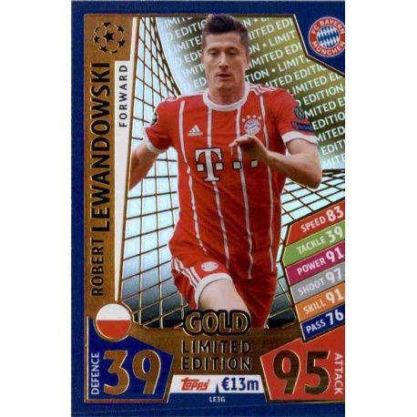 Robert Lewandowski Limited Edition Gold LE3G Match Attax Champions 2017-18