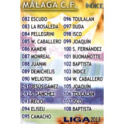 Índice Málaga 103 Las Fichas de la Liga 2013 Official Quiz Game Collection