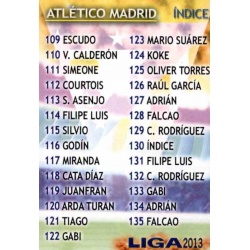 Índice Atlético Madrid 130 Las Fichas de la Liga 2013 Official Quiz Game Collection