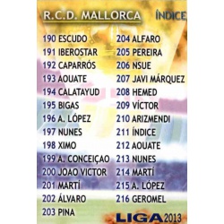 Índice Mallorca 211 Las Fichas de la Liga 2013 Official Quiz Game Collection