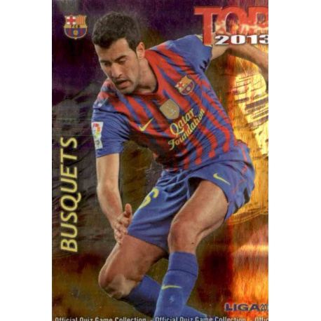 Busquets Top Morado Barcelona 587 Las Fichas de la Liga 2013 Official Quiz Game Collection