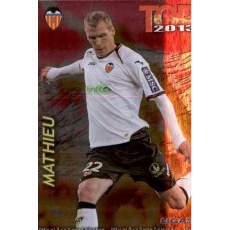 Mathieu Top Fucsia Valencia 579 Las Fichas de la Liga 2013 Official Quiz Game Collection