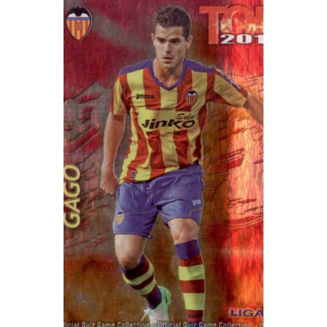 Gago Top Fucsia Valencia 588 Las Fichas de la Liga 2013 Official Quiz Game Collection