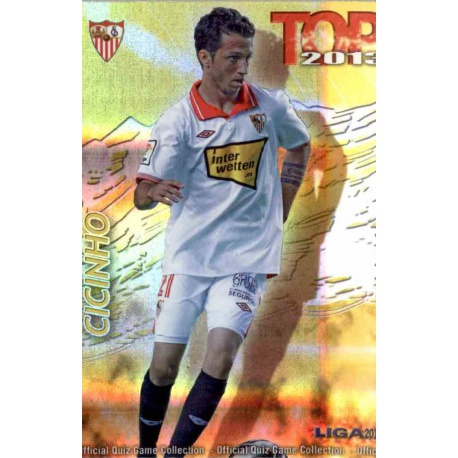 Cicinho Top Dorado Rayas Horizontales Sevilla 556 Las Fichas de la Liga 2013 Official Quiz Game Collection