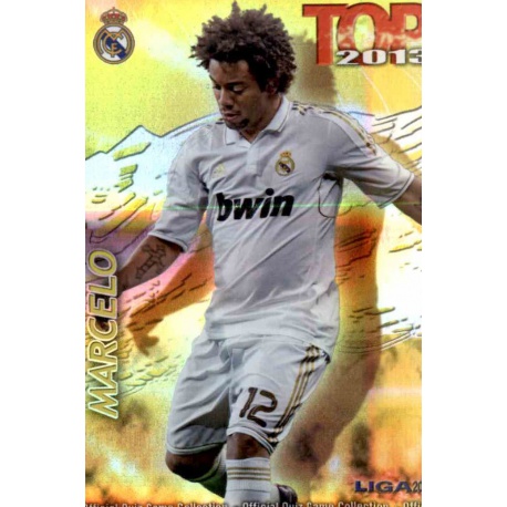 Marcelo Top Dorado Rayas Horizontales Real Madrid 577 Las Fichas de la Liga 2013 Official Quiz Game Collection