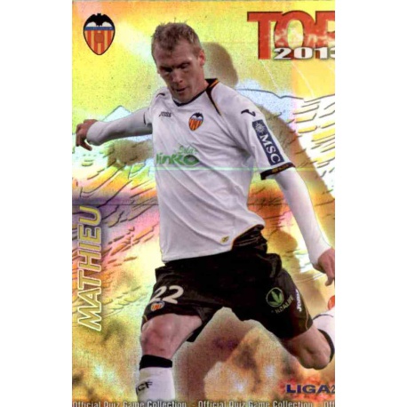 Mathieu Top Dorado Rayas Horizontales Valencia 579 Las Fichas de la Liga 2013 Official Quiz Game Collection