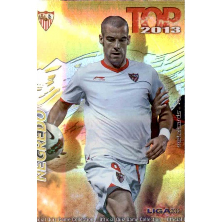 Negredo Top Dorado Rayas Horizontales Sevilla 626 Las Fichas de la Liga 2013 Official Quiz Game Collection