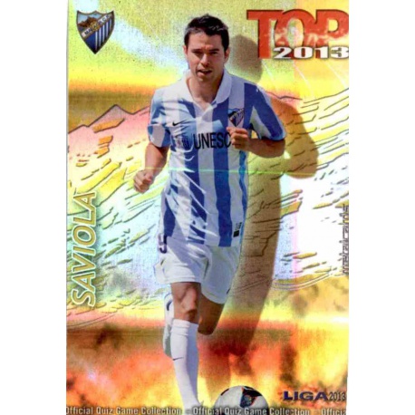 Saviola Top Dorado Rayas Horizontales Málaga 628 Las Fichas de la Liga 2013 Official Quiz Game Collection