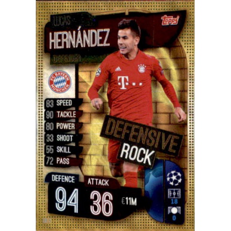 Lucas Hernández Bayern Munchen Defensive Rock DR5 Match Attax Extra 2019-20