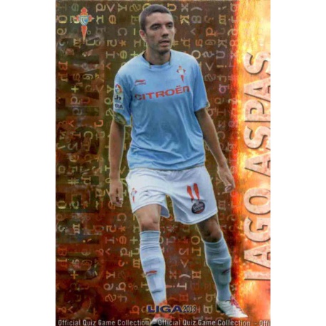 Iago Aspas Superstar Brillo Letras Celta 512 Las Fichas de la Liga 2013 Official Quiz Game Collection