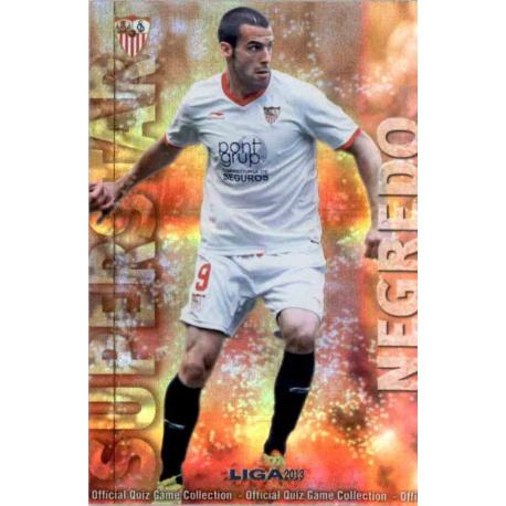 Negredo Superstar Brillo Rayas Horizontales Sevilla 242 Las Fichas de la Liga 2013 Official Quiz Game Collection