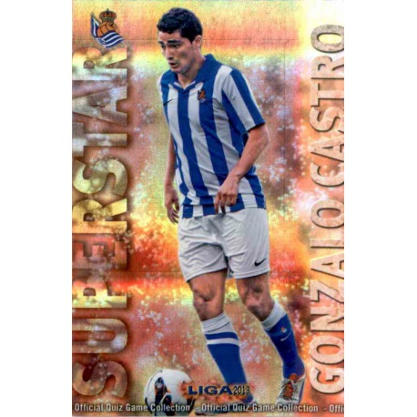 Gonzalo Castro Superstar Brillo Rayas Horizontales Real Sociedad 323 Las Fichas de la Liga 2013 Official Quiz Game Collection