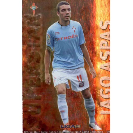 Iago Aspas Superstar Brillo Liso Celta 512 Las Fichas de la Liga 2013 Official Quiz Game Collection