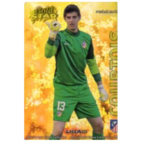 Courtois Gold Star Brillo Liso Atlético Madrid 21 Las Fichas de la Liga 2013 Official Quiz Game Collection