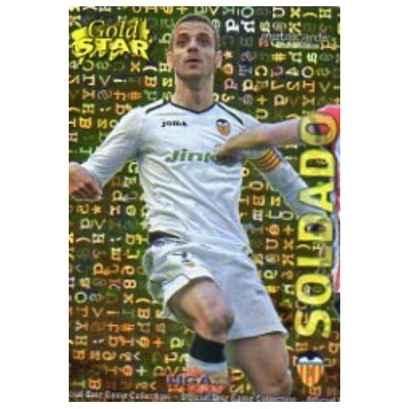 Soldado Gold Star Brillo Letras Valencia 17 Las Fichas de la Liga 2013 Official Quiz Game Collection