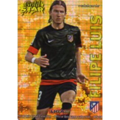 Filipe Luis Gold Star Brillo Cuadros Atlético Madrid 23 Las Fichas de la Liga 2013 Official Quiz Game Collection