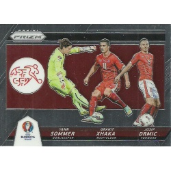 Granit Xhaka - Yann Sommer - Josip Drmic Switzerland Country Combinations Triples CCT-15 Prizm Uefa Euro 2016 France