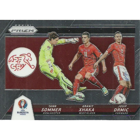 Granit Xhaka - Yann Sommer - Josip Drmic Switzerland Country Combinations Triples CCT-15 Prizm Uefa Euro 2016 France