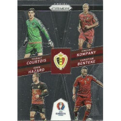 Thibaut Courtois - Vincent Kompany - Christian Benteke - Eden Hazard Belgium Country Combinations Quads CCQ-3 Prizm Uefa Euro 20