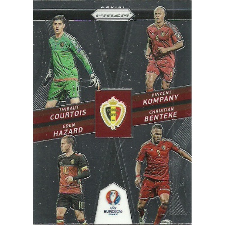 Thibaut Courtois - Vincent Kompany - Christian Benteke - Eden Hazard Belgium Country Combinations Quads CCQ-3 Prizm Uefa Euro 20