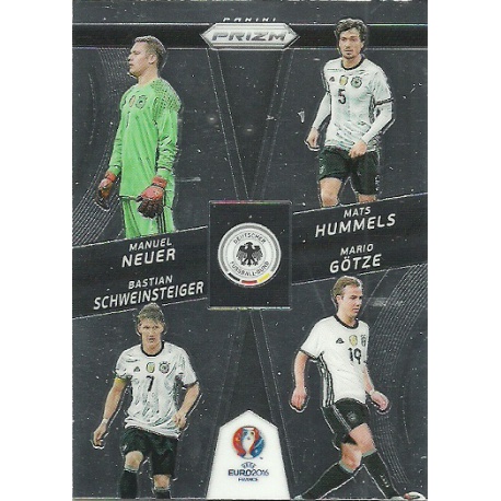 Mario Gotze - Manuel Neuer - Bastian Schweinsteiger - Mats Hummels Germany Country Combinations Quads CCQ-5 Prizm Uefa Euro 2016