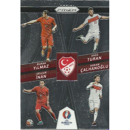 Hakan Calhanoglu - Selcuk Inan - Burak Yilmaz - Arda Turan Turkey Country Combinations Quads CCQ-16 Prizm Uefa Euro 2016 France