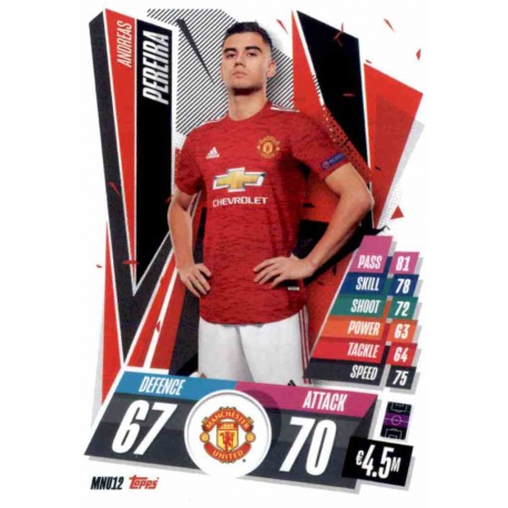 Andreas Pereira Manchester United MNU12 Match Attax Champions International 2020-21