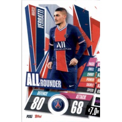 Marco Verratti All Rounder PSG PSG3 Match Attax Champions International 2020-21