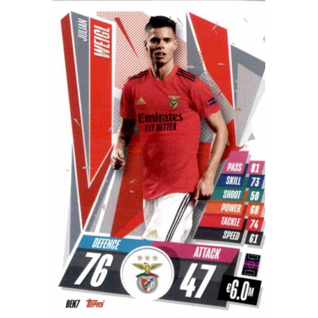 Julian Weigl Benfica BEN7 Match Attax Champions International 2020-21