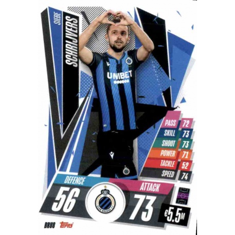 Siebe Schrijvers Club Brugge BRU8 Match Attax Champions International 2020-21