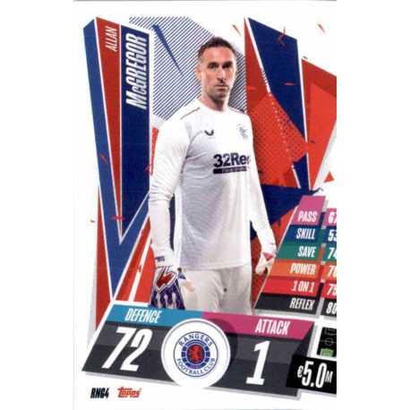 Allan McGregor Glasgow Rangers RAN4 Match Attax Champions International 2020-21