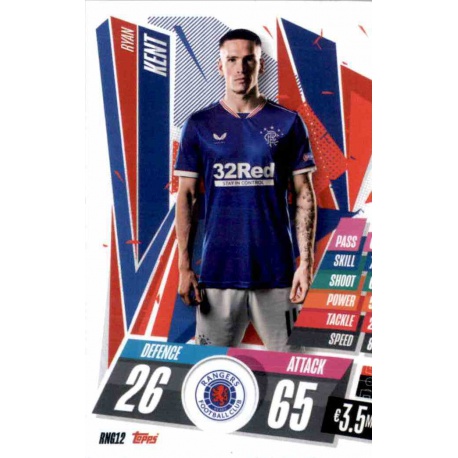 Ryan Kent Glasgow Rangers RAN12 Match Attax Champions International 2020-21