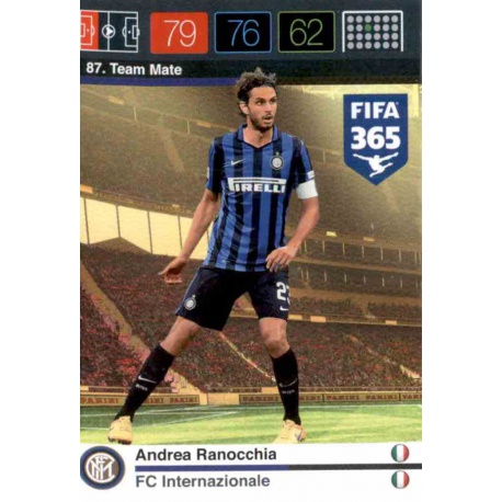 Andrea Ranocchia Inter Milan 87 FIFA 365 Adrenalyn XL 2015-16