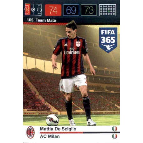 Mattia De Sciglio AC Milan 105 FIFA 365 Adrenalyn XL 2015-16