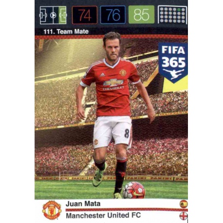 Juan Mata Manchester United 111 FIFA 365 Adrenalyn XL 2015-16