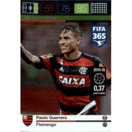 Paolo Guerrero Goal Machine Flamengo 187 FIFA 365 Adrenalyn XL 2015-16