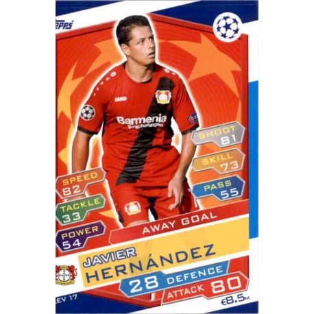 Javier Hernández Away Goal LEV17 Match Attax Champions 2016-17