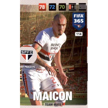 Maicon Sao Paulo 114 FIFA 365 Adrenalyn XL 2017