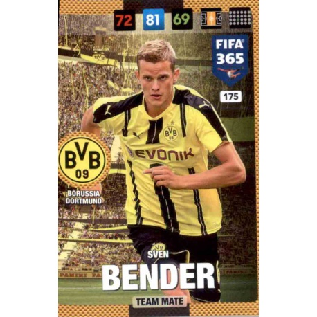 Sven Bender Borussia Dortmund 175 FIFA 365 Adrenalyn XL 2017