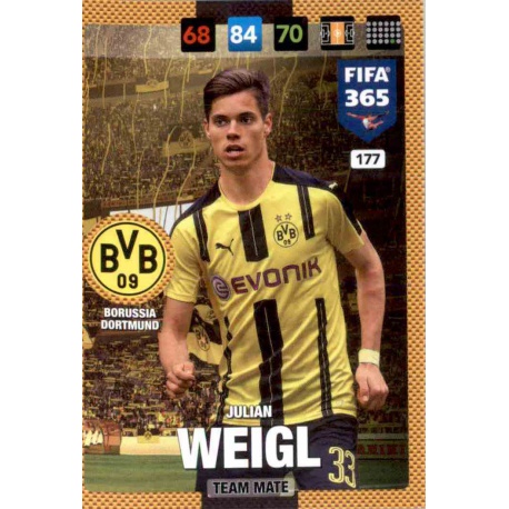 Julian Weigl Borussia Dortmund 177 FIFA 365 Adrenalyn XL 2017