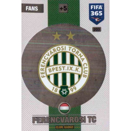 2017 Panini Adrenalyn XL FIFA 365 #203 Ferencvarosi TC Club Badge FANS  Insert Card! Awesome Special Great Looking Card Imported from Europe!  Shipped in Ultra Pro Top Loader to Protect it! at