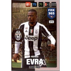 Patrice Evra Juventus 213 FIFA 365 Adrenalyn XL 2017